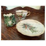 Holiday cup & saucer, votive holder
