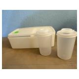 Tupperware storage container, salt & pepper shaker