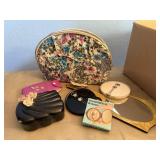 Cosmetic bag, mirrors, manicure set