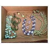 Beaded costume jewelry necklace, earring sets