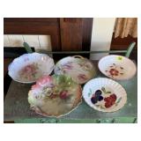 Decorative bowls (4), plate