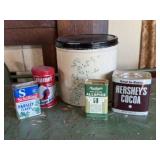 Vintage canister, tins