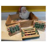 Minaiture Shiny Brite Christmas ornaments, crate