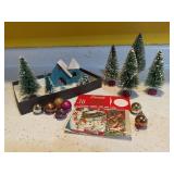 Bottle brush trees, ornaments, gift tags