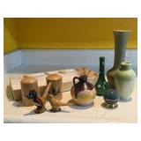 Pottery lot, pheasant salt & pepper shakers
