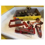 Toy wheels, axels, parts, accessories