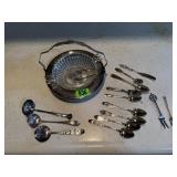 Spoons, appetizer forks, dish