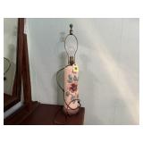 Floral table lamp, no shade