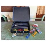 Matchbox, Hot Wheels, assorted toys, carrying case