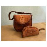 Alligator purse, leather coin purse