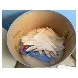 Hat box, hats, dress gloves