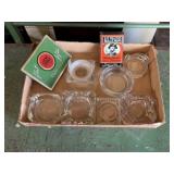 Tobacco tins, ashtrays