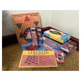 Board games, Yahtzee, Checkers, Jenga, UNO