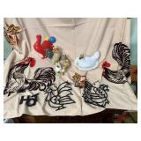 Chicken collection, table cloth, laying hen