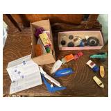 Matchbox cars, trucks, tractor, assorted toys