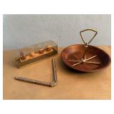 Nut bowl, cracker, picks