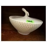 Red Wing pottery covered dish, plates