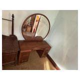 Vanity with attached mirror