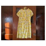 Yellow floral belted dress