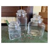 Clear glass jars (3)
