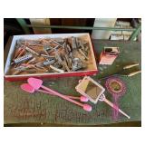 Perm rods, hair clips, shoe stretchers, mirrors,