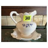 Forget Me Not pitcher, bowl