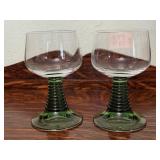 Luminarc green stemmed wine glasses (2)