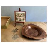 Miniature Currier & Ives artwork, ornament, bowl