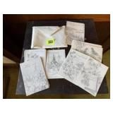 Black & white sketched notecards