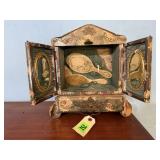 Dresser chest vanity set, hand mirror, hairbrush