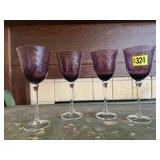 Purple wine glasses (4)