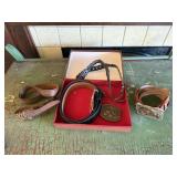 Leather belts, belt buckle