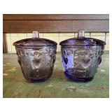 Purple glass jars (2)