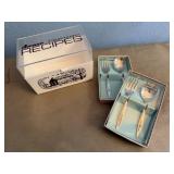 Recipe box, baby spoon sets (2)