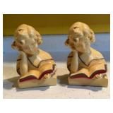 Reading girl book ends