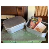 Roasting pan, cookbooks