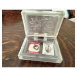 Sterling silver charms (2), jewelry box