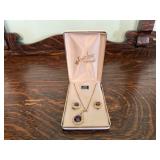 Aurora Borealis gemstone necklace, earring set