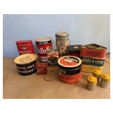 Coffee, spice, film, assorted tins