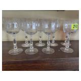 Fostoria etched wine glasses (8)
