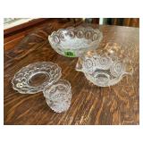 Federal thumbprint crystal dishes