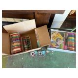 NOS ribbon, gift wrapping supplies, tape