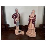 Victorian lady & gentlemen statues