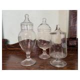 Apothecary glass jars (3)