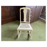 White caned rocking chair