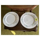Royal Court Blue Fantasy china dinner plates (8)