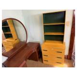 Yellow painted bookshelf, no contents included