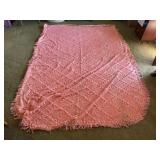 Pink chenille bedspread