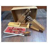 Cutlery lot, knife blocks, steak knives