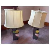 Matching floral table lamps (2)